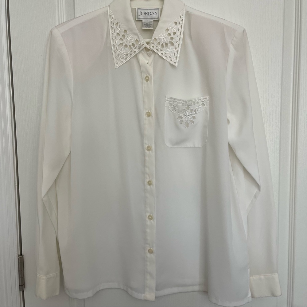 Jordan White Blouse with Lace Details